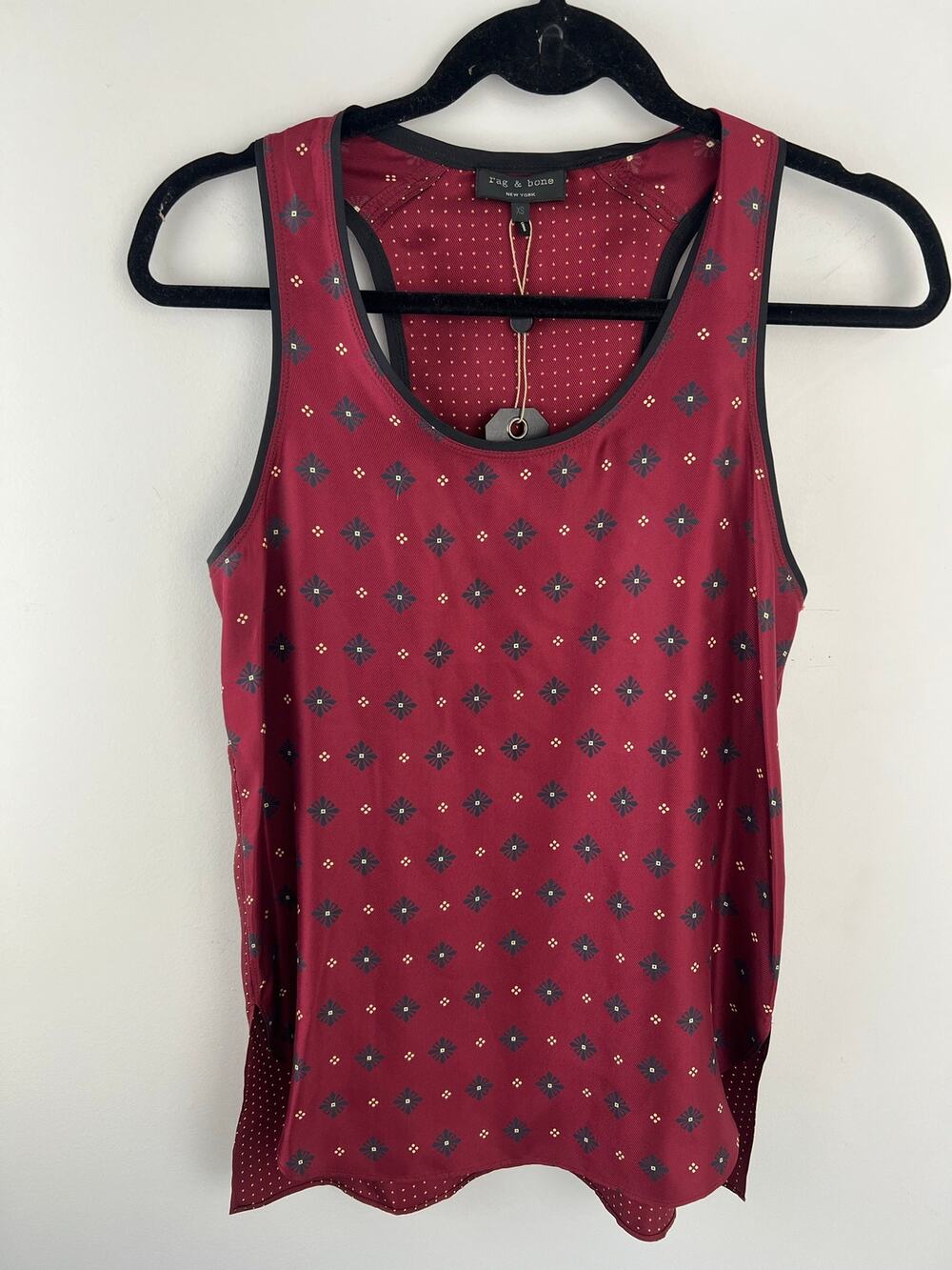 Rag & Bone 100% Silk Teddy Tank Top in Cabaret XS